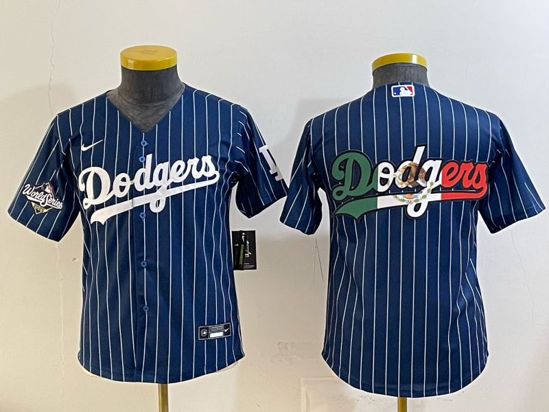Youth Los Angeles Dodgers Blank Blue Stripe Game 2026 Nike MLB Jersey style 08->youth mlb jersey->Youth Jersey